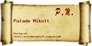 Palade Mikolt névjegykártya